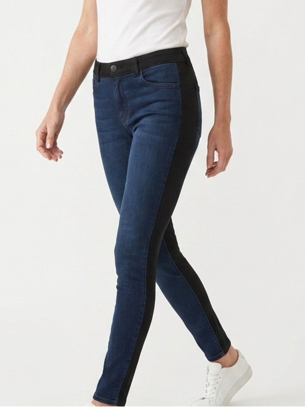 COPPER KEY | Two Tone Stretch Skinny Jeans Black & Blue Women’s Size Small